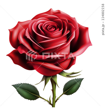 beautiful rose realistic drawing vector illustration 114802158