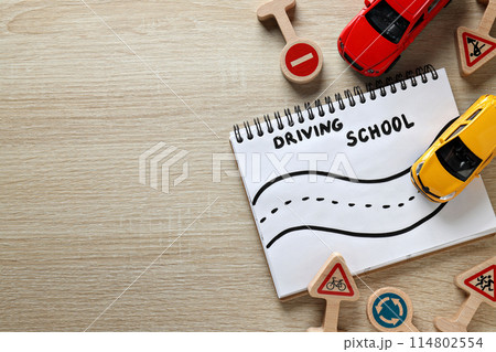 Traffic signs and vehicles on a light background. Traffic signs and vehicles on a light background. 114802554