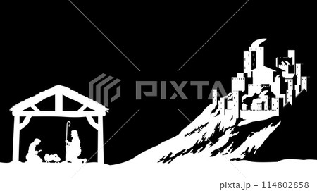 Christmas Nativity Scene Manger and Bethlehem Christmas Nativity Scene Manger and Bethlehem 114802858