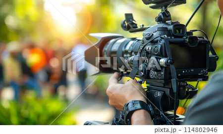 Video operator with camera. High quality illustration 114802946