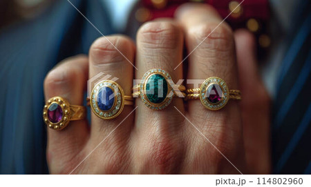 British chav wearing flashy jewelry. High quality illustration 114802960