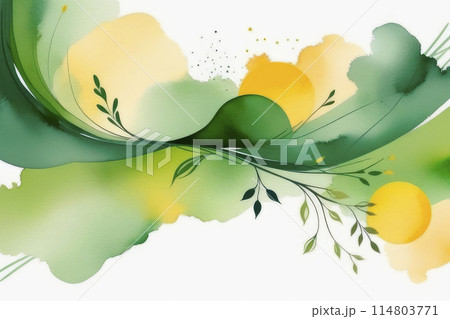 Watercolor wedding invitation template. Abstract art background vector. 114803771