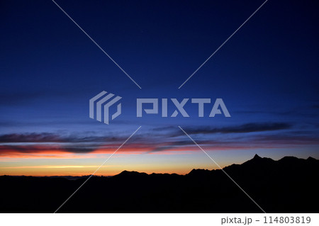 夜明け前、双六岳からの眺め、 114803819