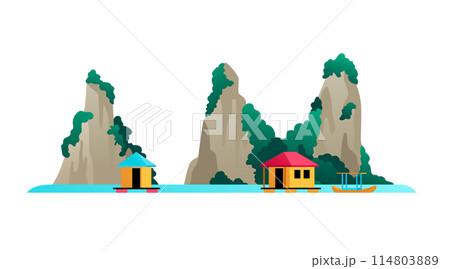 Marble mountains - modern flat design style single isolated image 114803889