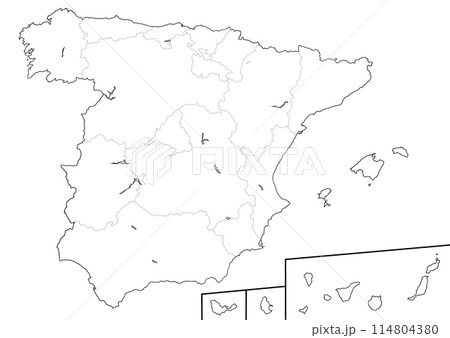 白地図 スペイン 白地図 スペイン 114804380