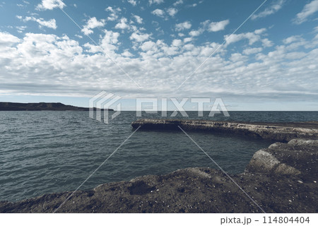 Coastal landscape with cliffs in Peninsula Valdes, World Heritage Site, Patagonia Argentina Coastal landscape with cliffs in Peninsula Valdes, World Heritage Site, Patagonia Argentina 114804404
