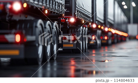 運送で使われる大型トラック	 114804633