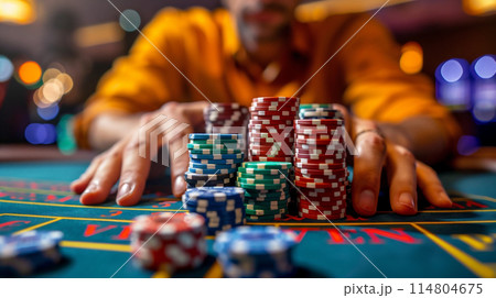 カジノでチップを全ベットするイメージ 114804675