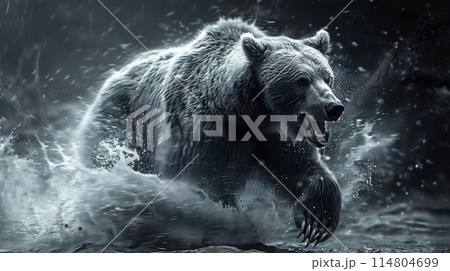 凶暴なクマのイメージ	 114804699