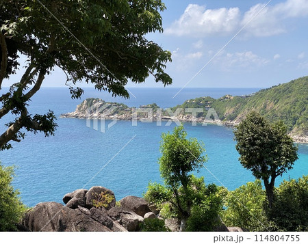 Beautiful view of the sea, island of Koh Samui, Thailand Beautiful view of the sea, island of Koh Samui, Thailand 114804755