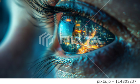 瞳に映った都市の風景	 114805237