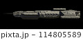 Spaceship Carrier Isolated on Black - Left Side View with Shadow 114805589