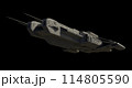 Spaceship Carrier Isolated on Black - Underside View with Shadow 114805590