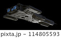 Spaceship Carrier Isolated on Black - View from Below 114805593