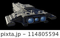 Spaceship Carrier Isolated on Black - Rear Angled View 114805594