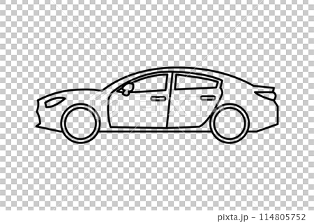 Car line drawing illustration_sedan 114805752