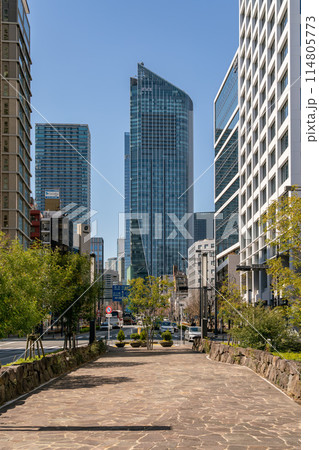 【東京都】ビルの合間から見る虎ノ門ヒルズ 【東京都】ビルの合間から見る虎ノ門ヒルズ 114805773