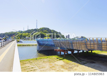 広瀬川の橋梁工事 広瀬川の橋梁工事 114805963