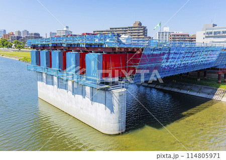 広瀬川の橋梁工事 広瀬川の橋梁工事 114805971