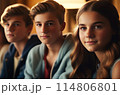 Download this captivating image featuring three young individuals 114806801