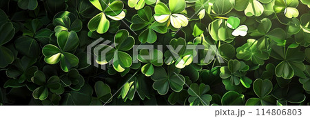 Celebrate St. Patrick's Day with this vibrant sea of clover leaves 114806803