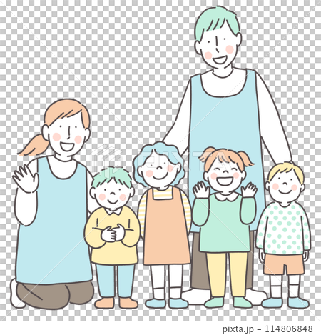 保育士さんと園児 114806848