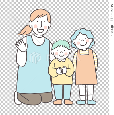 苗圃工作人員和兒童 苗圃工作人員和兒童 114806849