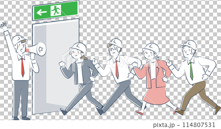 Evacuation training at work 114807531