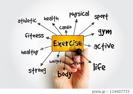 Exercise mind map, health and sport concept for presentations and reports 114807755