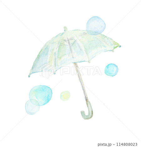 水彩絵の具で描いた6月の雨のイメージ 114808023