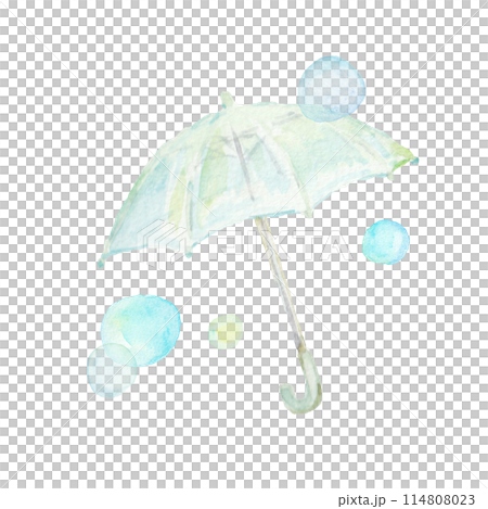 水彩絵の具で描いた6月の雨のイメージ 114808023