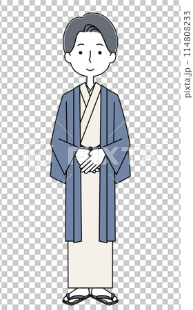 穿著和服的客棧少爺插畫 穿著和服的客棧少爺插畫 114808233