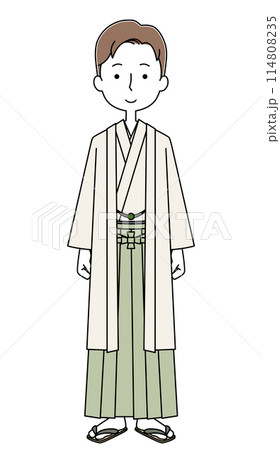 袴を着た若い男性のイラスト 袴を着た若い男性のイラスト 114808235