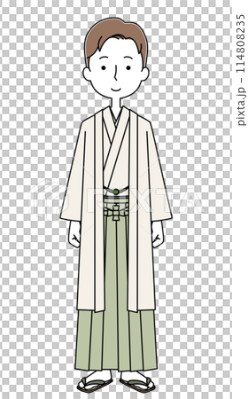 袴を着た若い男性のイラスト 袴を着た若い男性のイラスト 114808235