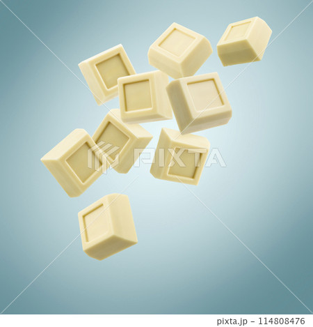 White chocolate blocks 114808476
