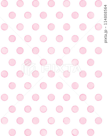 水玉ドット柄の水彩風イラスト背景素材　桜色　ピンク 114808564