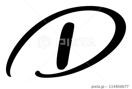 Hand drawn vector calligraphy letter D. Script font logo. Handwritten brush style flourish 114808677