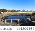 青空のもとの湧水あまが池 114809364