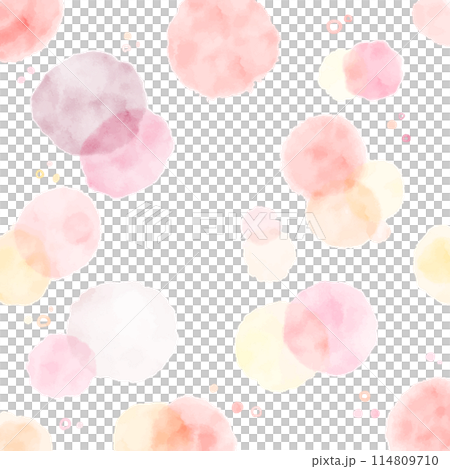 水彩　ふわふわ　模様　ピンク　優しい色合い 114809710