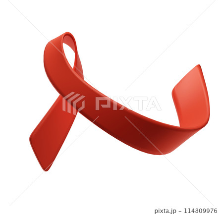 World AIDS Day on December 1. 3d red ribbon. Aids Awareness icon design for poster, banner, t-shirt illustration medical 114809976