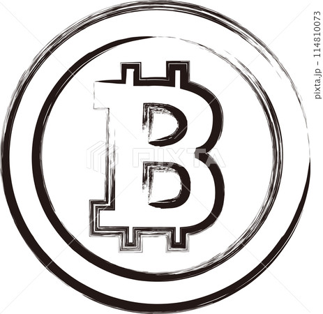 筆書きビジネスアイコン ビットコイン 筆書きビジネスアイコン ビットコイン 114810073