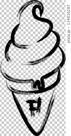 Food brush stroke icon Soft cream 114810287