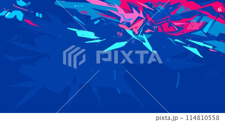 Trendy Cyber Abstract Urban Street Art Graffiti Style Vector Illustration Template Background 114810558