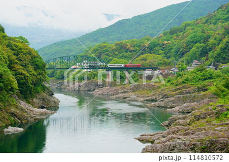 吉野川橋りょうの風景:特急四国まんなか千年ものがたりの旅 吉野川橋りょうの風景:特急四国まんなか千年ものがたりの旅 114810572