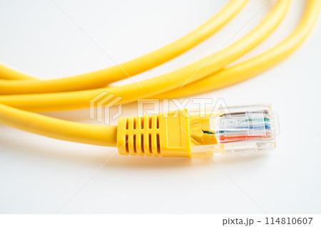 Ethernet cable for connect to wireless router link to internet service provider internet network. Ethernet cable for connect to wireless router link to internet service provider internet network. 114810607