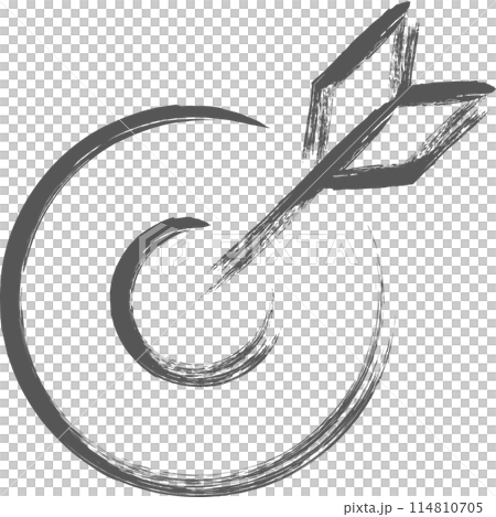 Brush-drawn mini icon darts 114810705