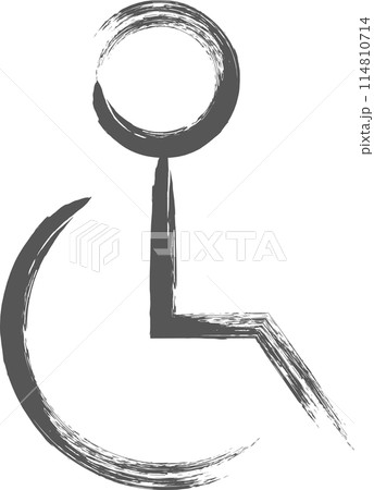 筆書きミニミニアイコン　車椅子 114810714