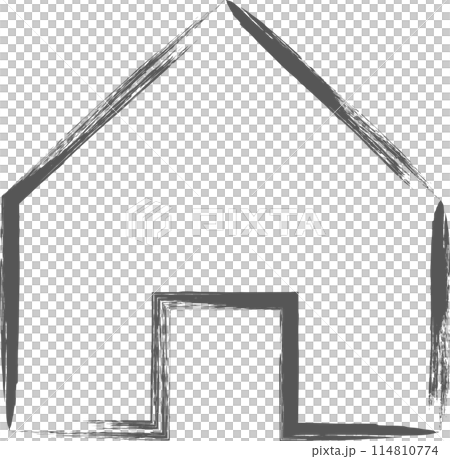 筆書きミニミニアイコン　ホーム 114810774