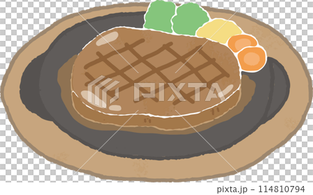 煎鍋上牛排的插圖 114810794