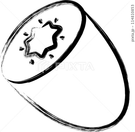 フルーツの筆書き単品アイコン キウイ フルーツの筆書き単品アイコン キウイ 114810853